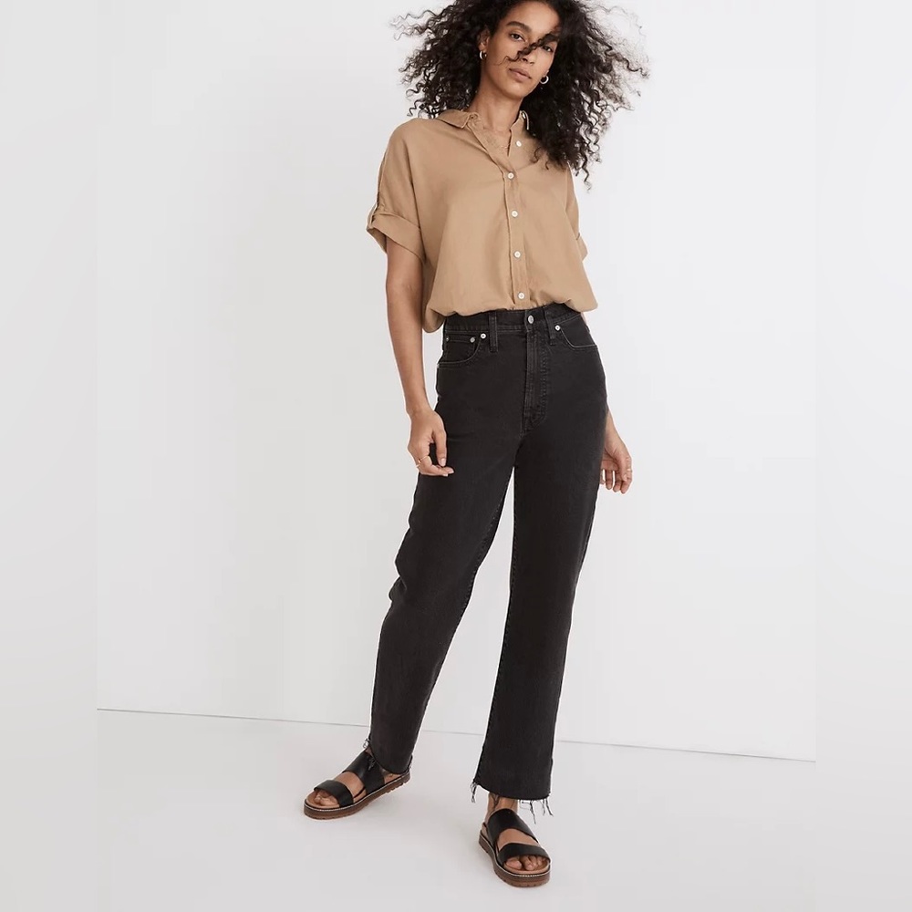 Madewell Perfect Vintage Straight Jeans, Raw Hem, Lunar Wash